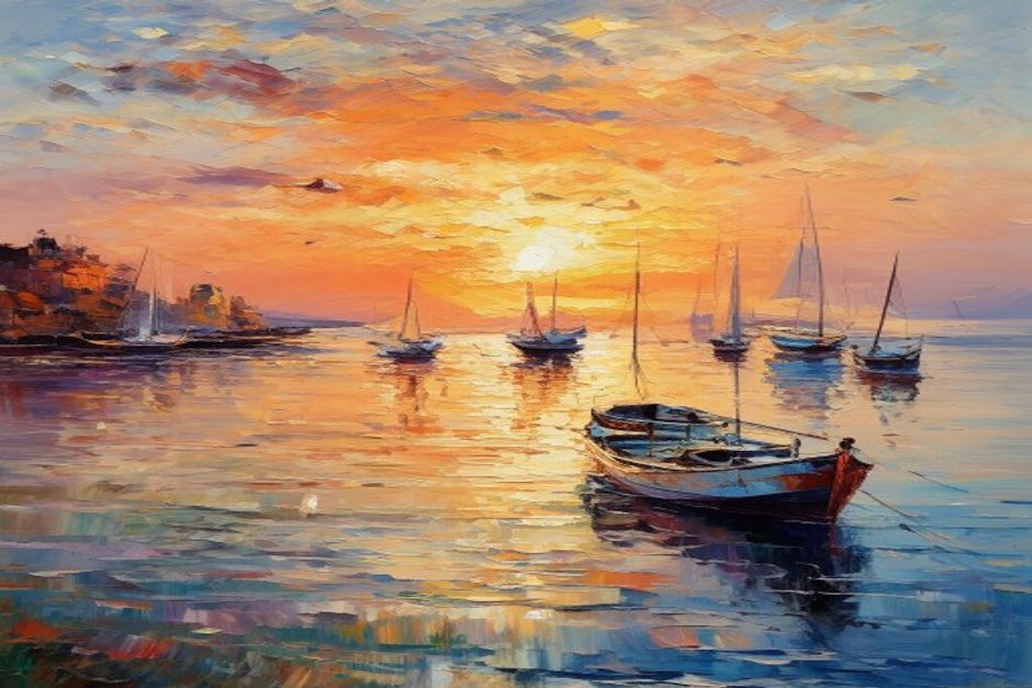 AI generated oil painting landscape